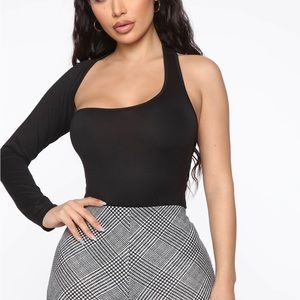 One arm Bodysuit- Black